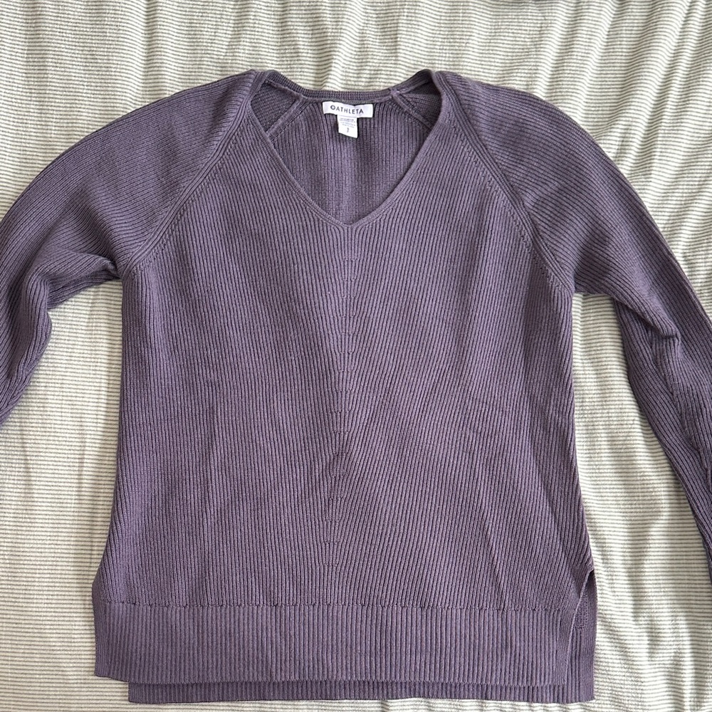 Athleta Women's V-Neck Sweater in Purple